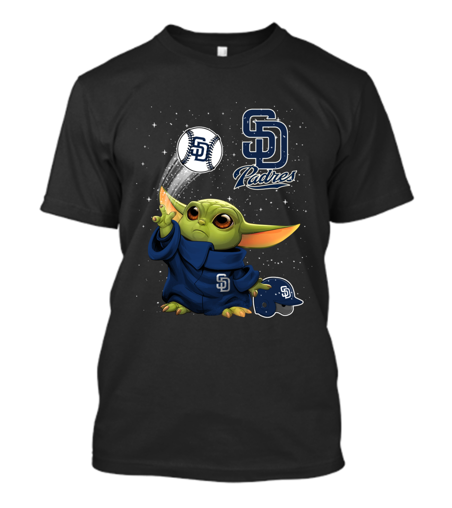 Sd Padres Star Pitch With Cute Green Baseball Figure T-Shirt