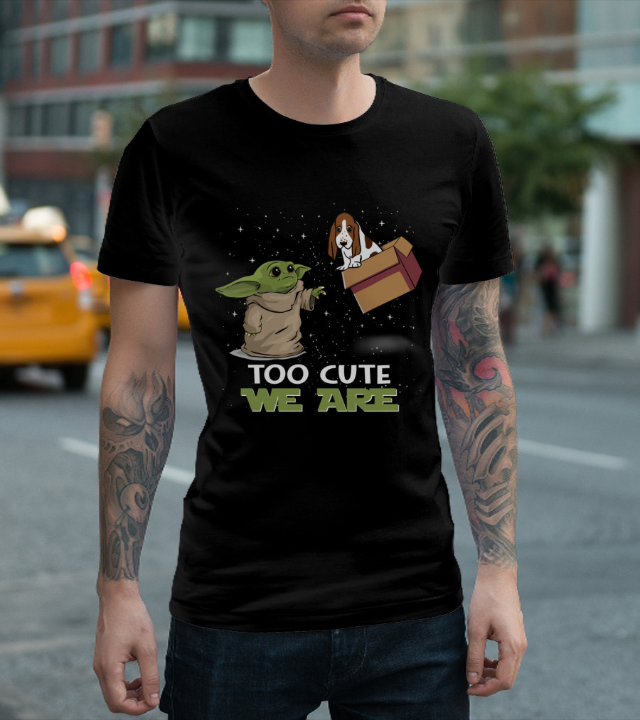 Too Cute We Are Baby Yoda Basset Hound T-Shirt