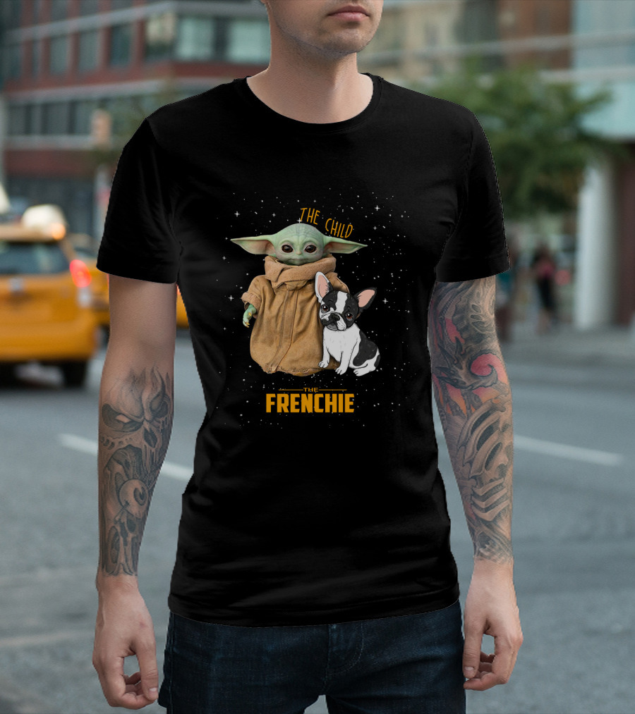 The Child Baby Yoda and Frenchie Star Wars T-Shirt