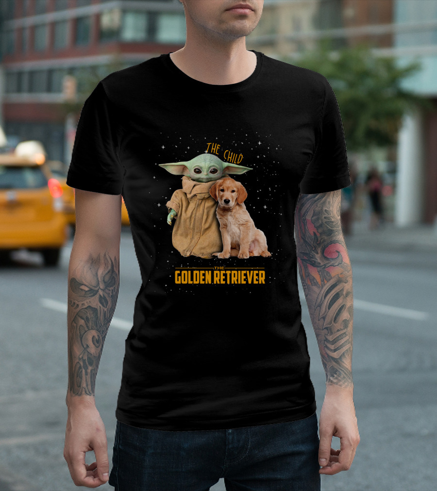 The Child Baby Yoda and Golden Retriever Star Wars Mashup T-Shirt