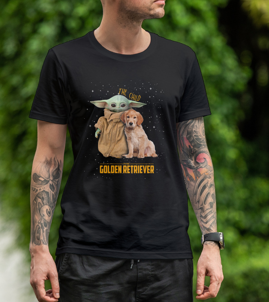 The Child Baby Yoda And Golden Retriever Star Wars Mashup T-Shirt