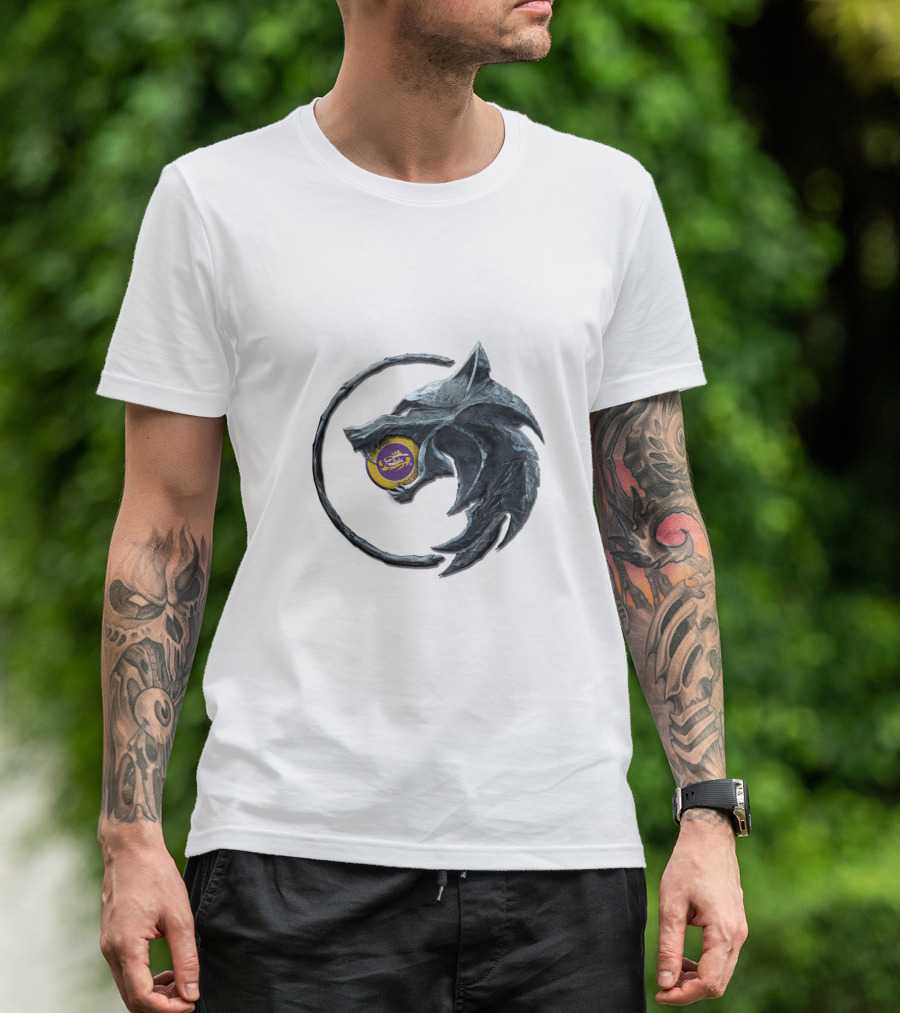 Lakers Howling Wolf Emblem With Sword And Circle T-Shirt