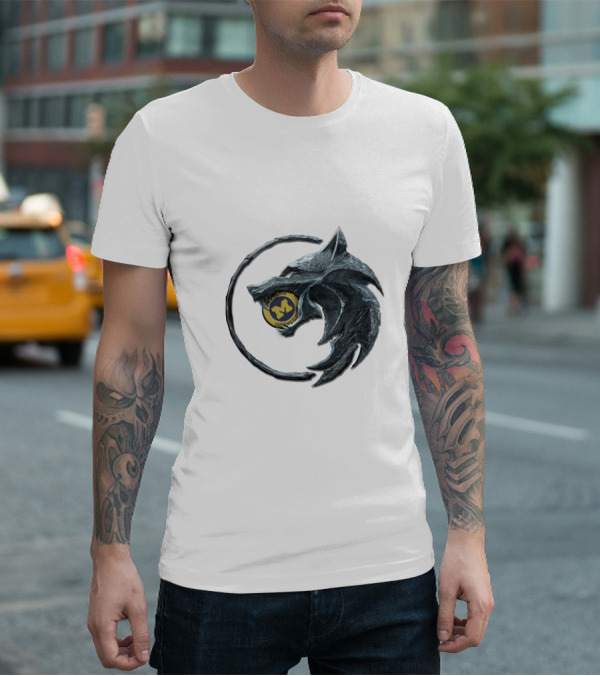 The Witcher Wolf School Emblem With Butterfly Badge T-Shirt