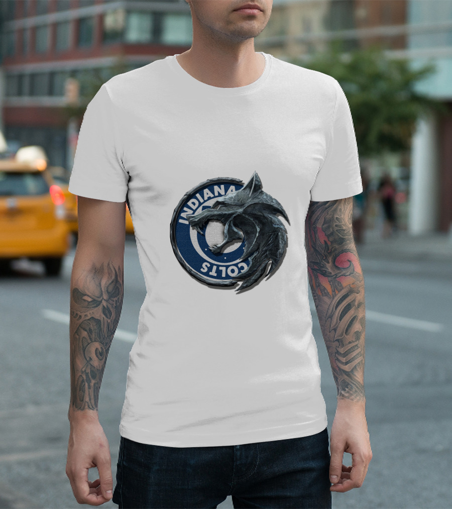 Indiana Colts Wolf Hybrid Logo T-Shirt