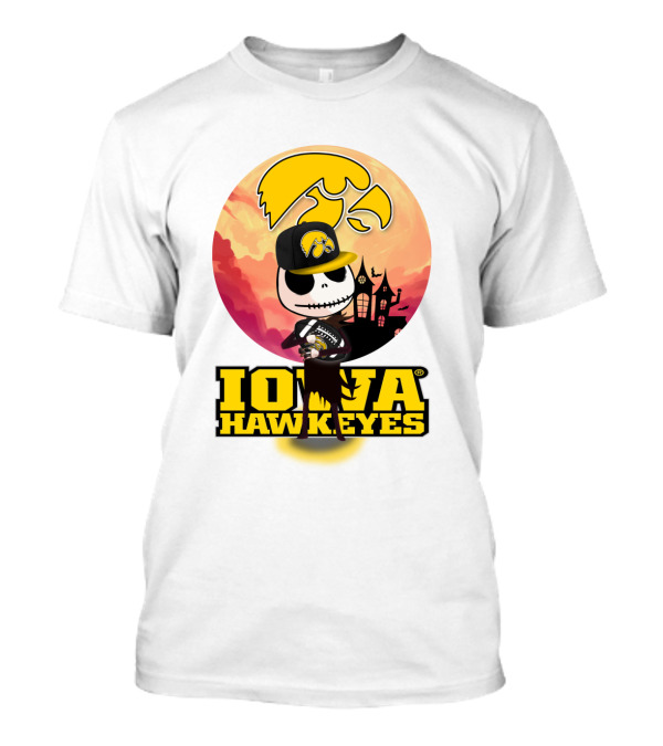 Iowa Hawkeyes Halloween Skull T-Shirt
