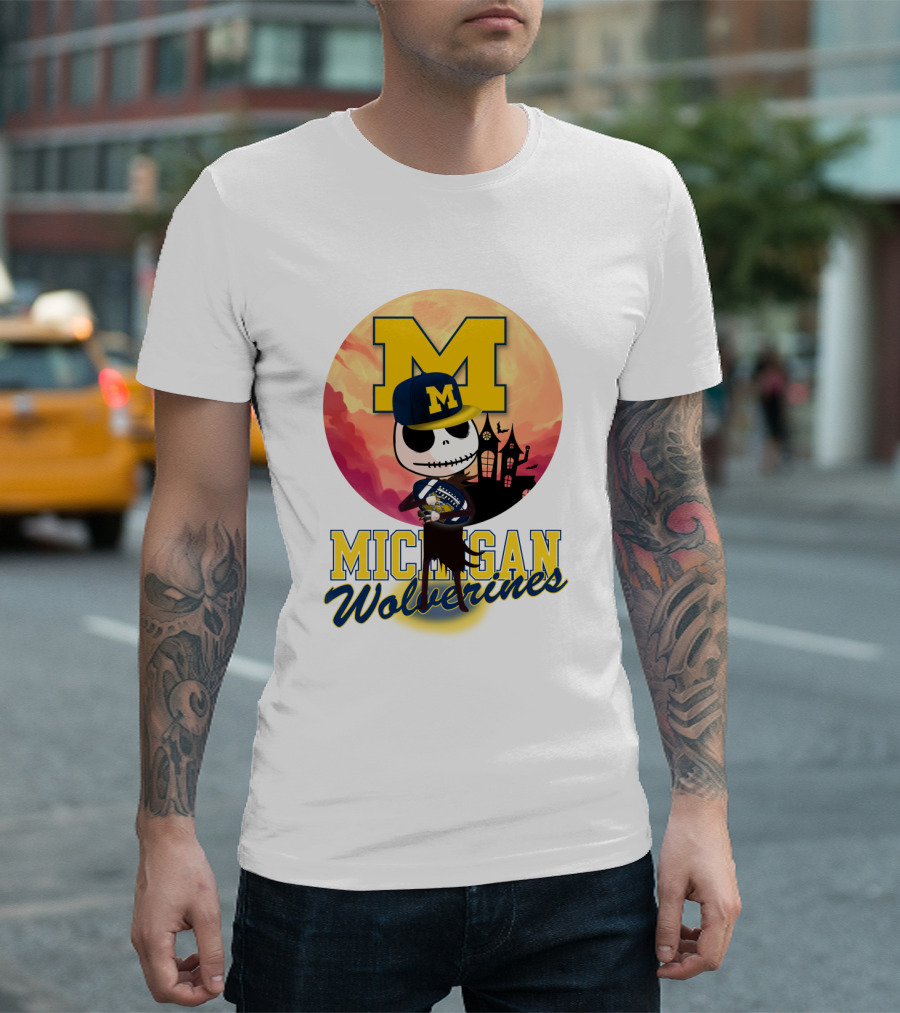 Michigan Wolverines Jack Skellington Halloween Anime T-Shirt