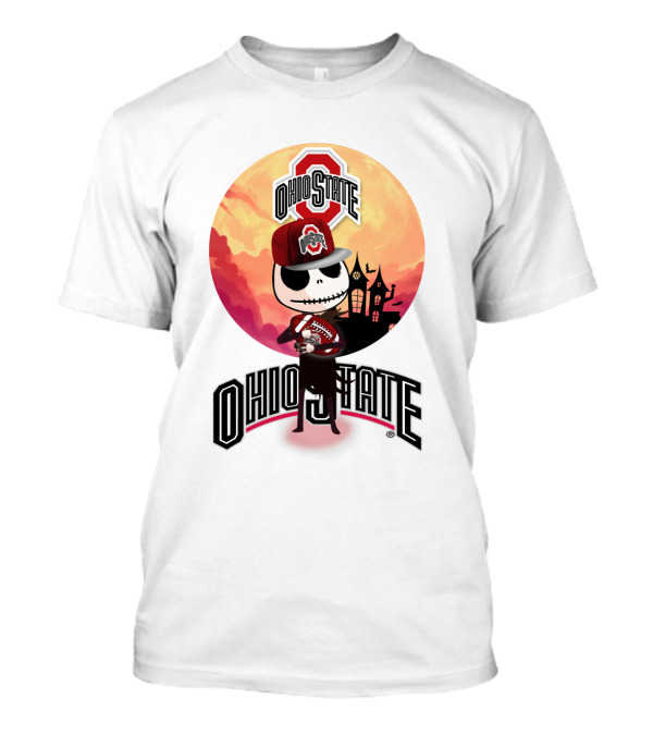 Ohio State Skeleton Character With Hat And Scarf T-Shirt