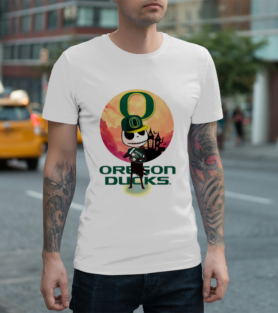 Oregon Ducks Halloween Skeleton O T-Shirt