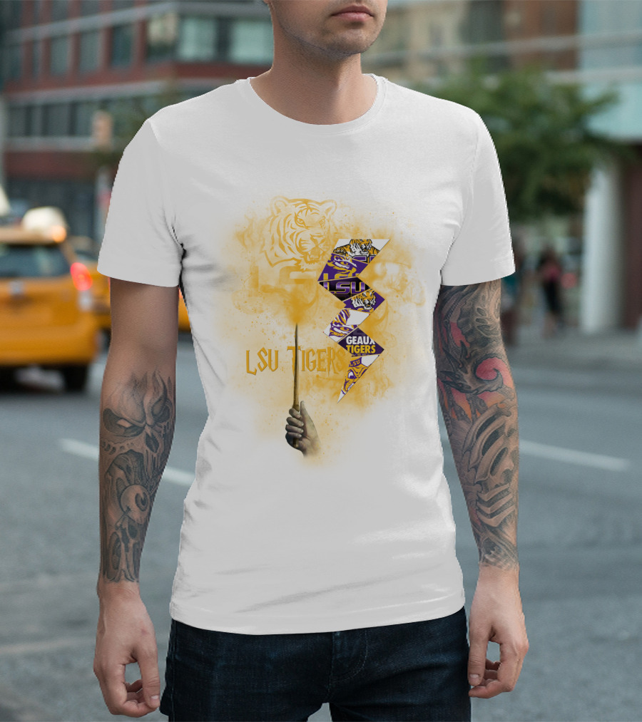 Lsu Tigers Geaux Tigers Lightning Wand T-Shirt