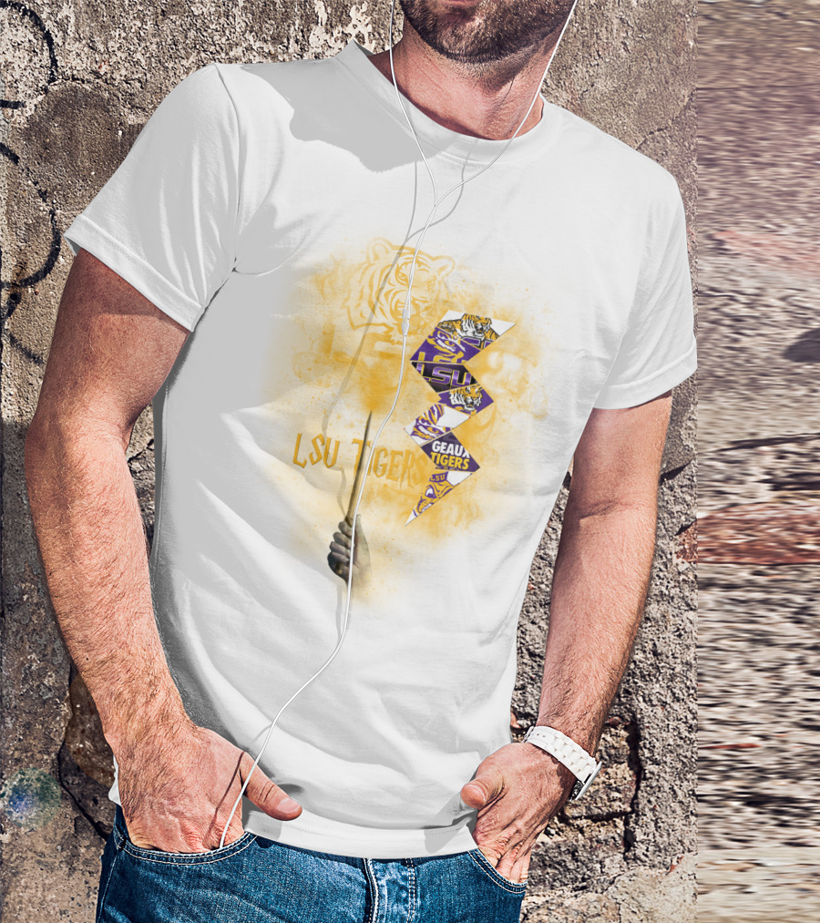 Lsu Tigers Geaux Tigers Lightning Wand T-Shirt