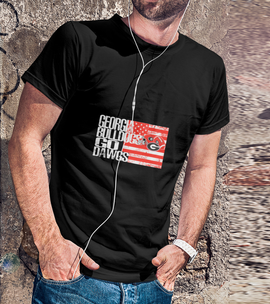 Georgia Bulldogs Go Dawgs American Flag T-Shirt