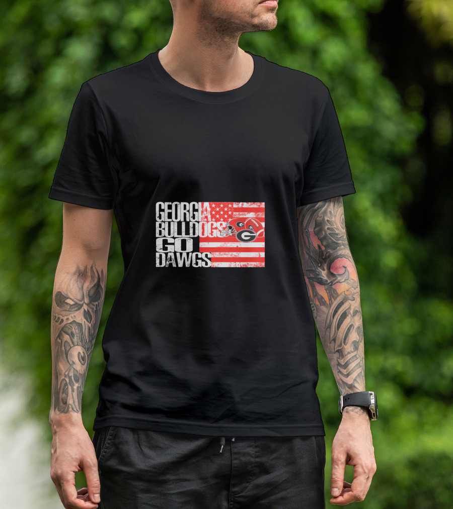 Georgia Bulldogs Go Dawgs American Flag T-Shirt