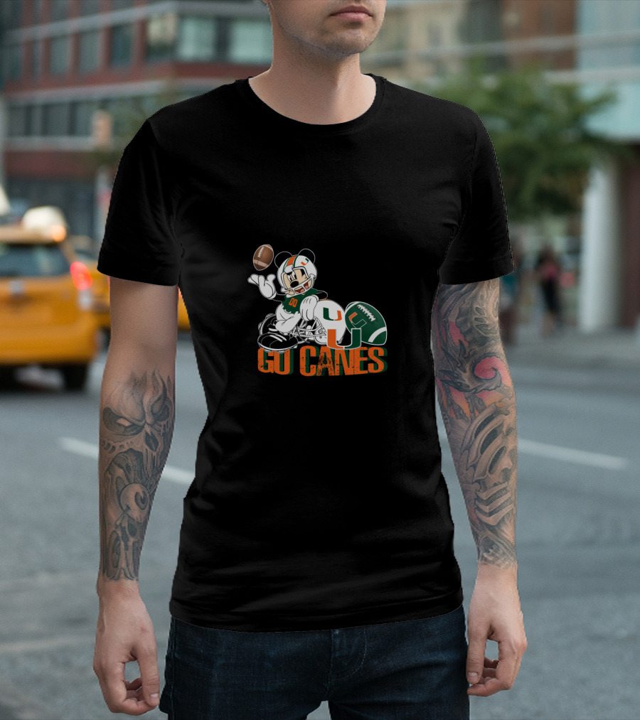 Go Canes Mouse Football Miami T-Shirt