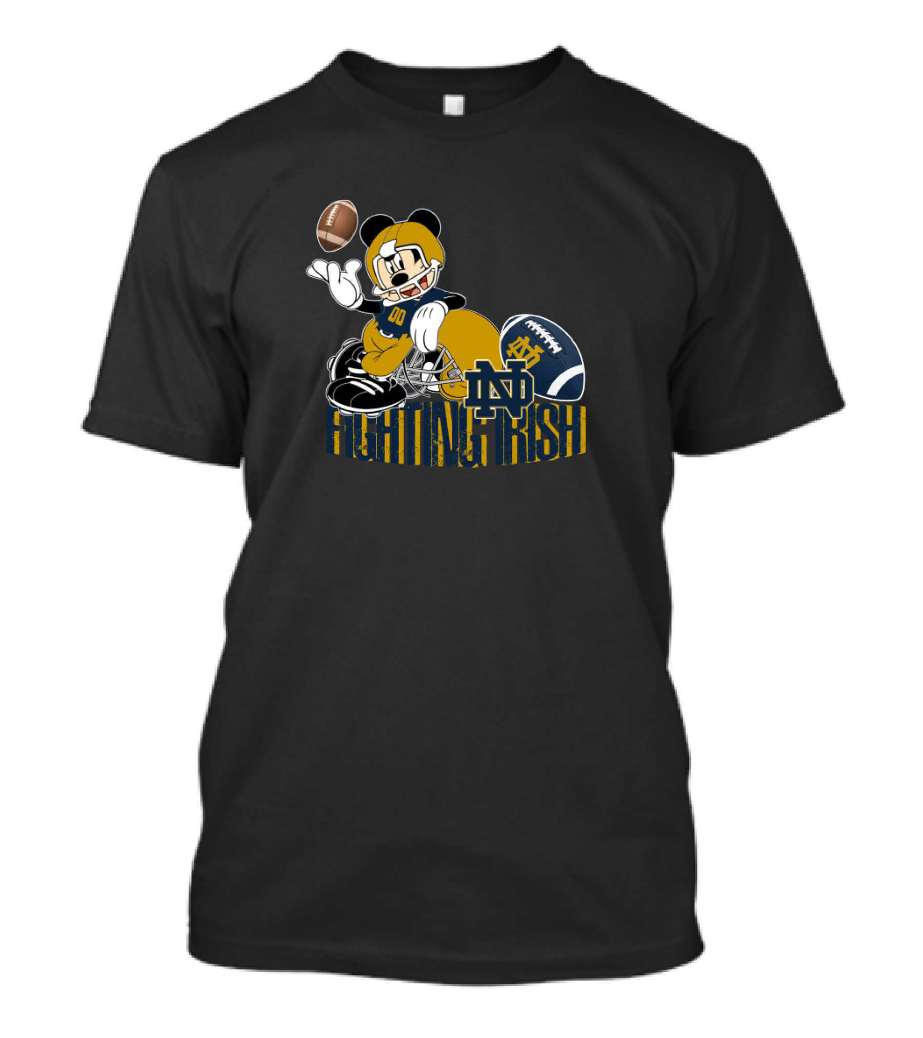 Notre Dame Fighting Irish Mickey Mouse Football 00 T-Shirt
