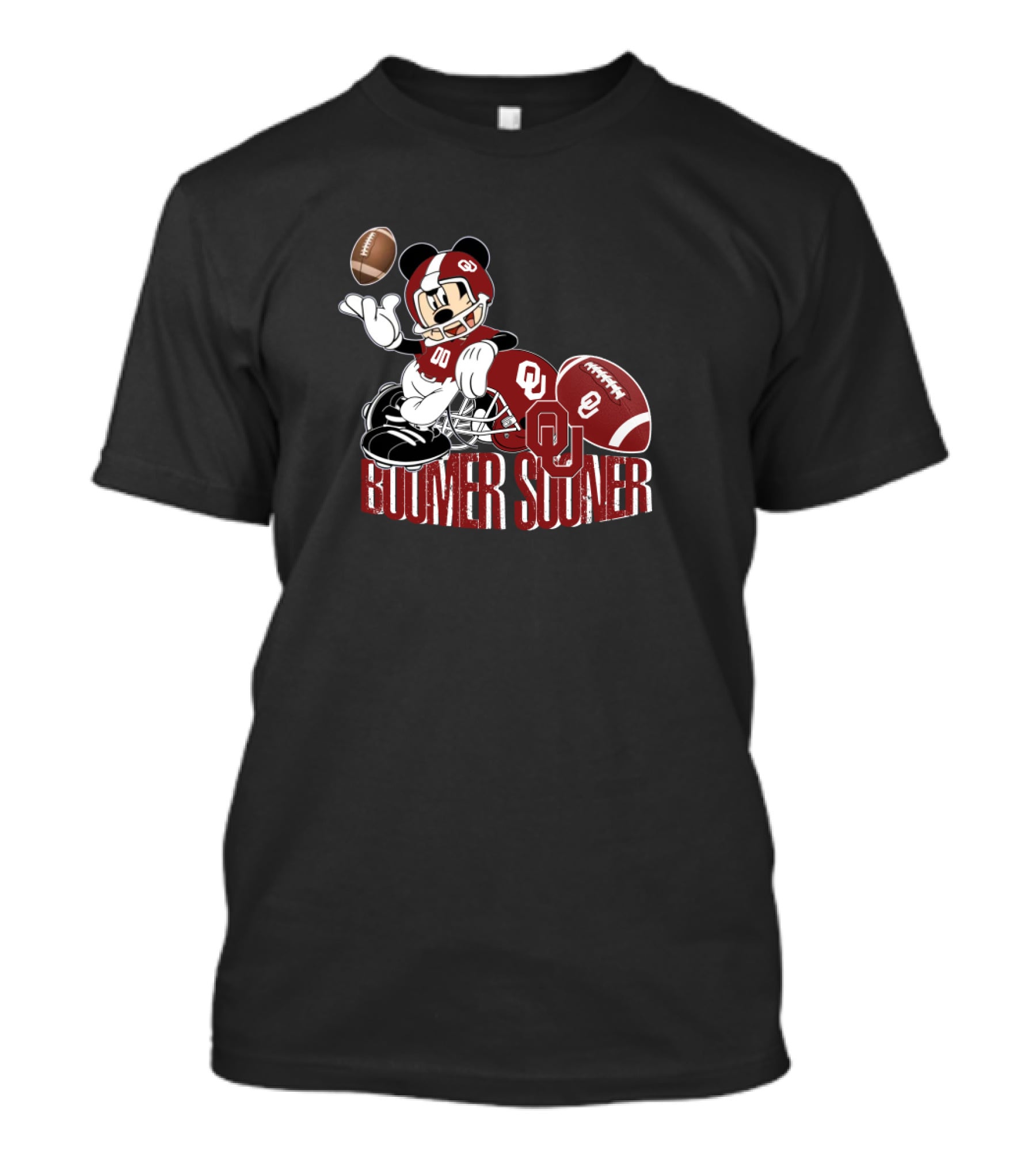 Boomer Sooner Ou Football Character Throwing Football T-Shirt