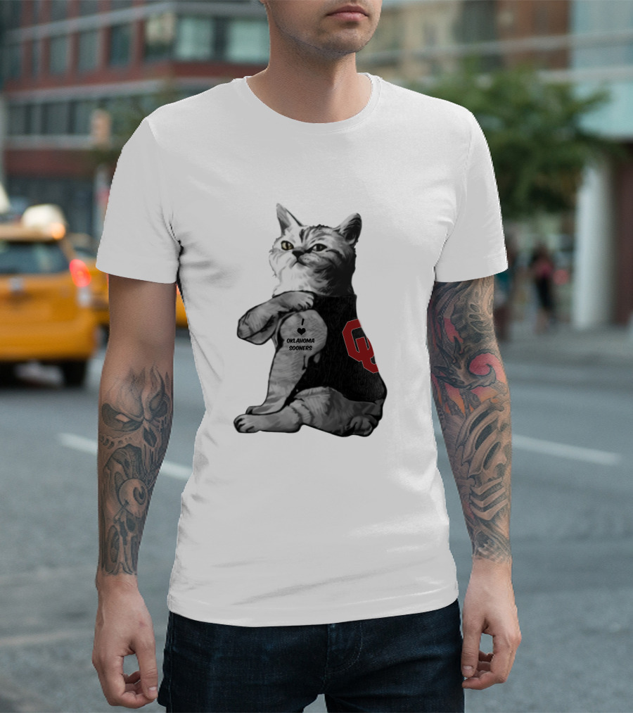 Oklahoma Sooners Cat Mascot Wearing Ou T-Shirt