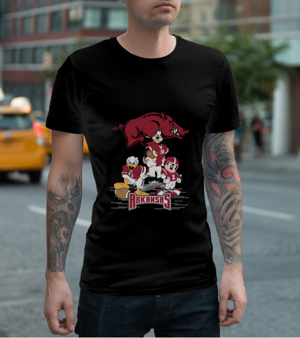 Arkansas Razorbacks Football Disney Characters T-Shirt