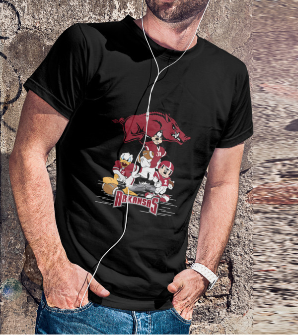 Arkansas Razorbacks Football Disney Characters T-Shirt