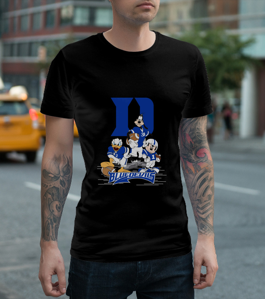 Blue Devils Football Mickey Donald Goofy Duke D T-Shirt