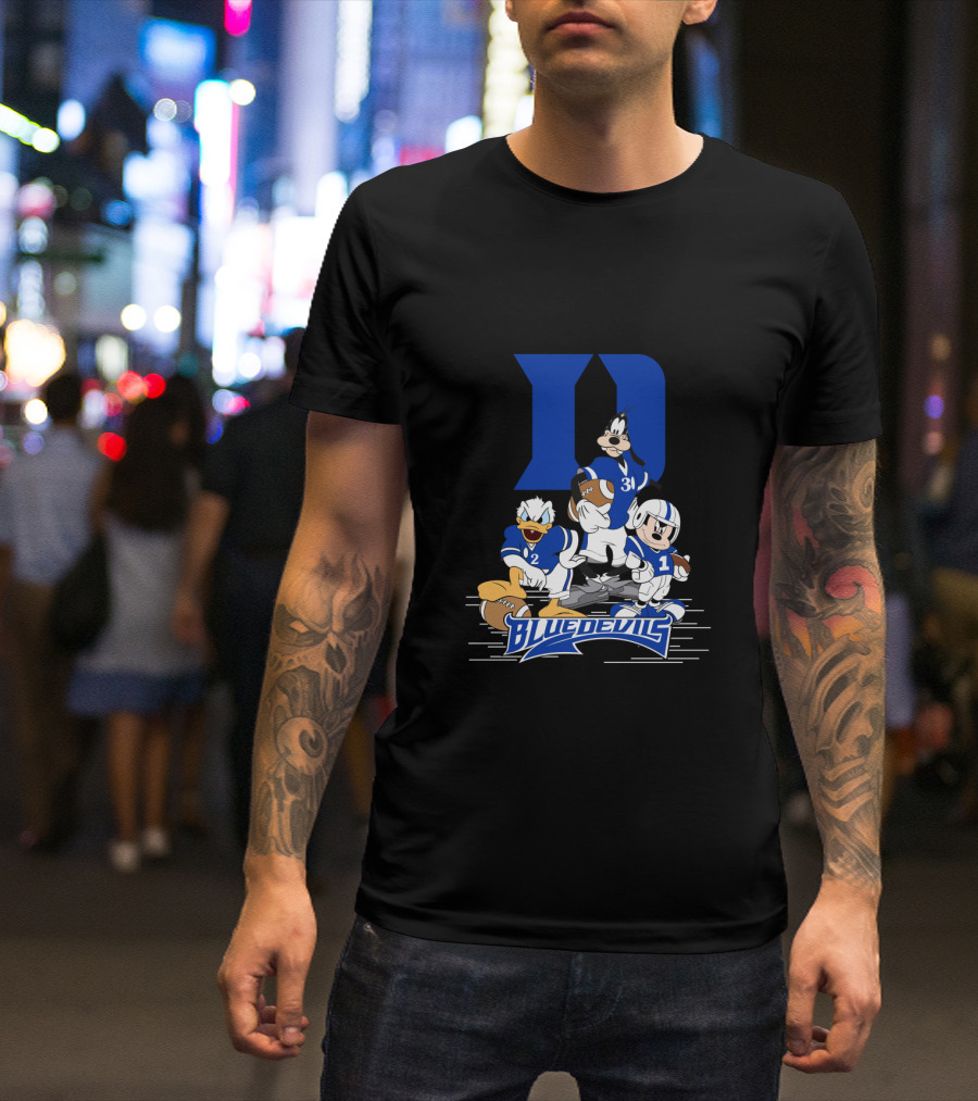 Blue Devils Football Mickey Donald Goofy Duke D T-Shirt