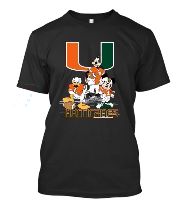 University Of Miami Hurricanes Characters Football Team T-Shirt