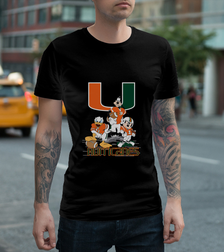 University Of Miami Hurricanes Characters Football Team T-Shirt