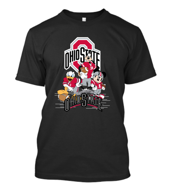 Ohio State Mickey Donald Goofy Football T-Shirt