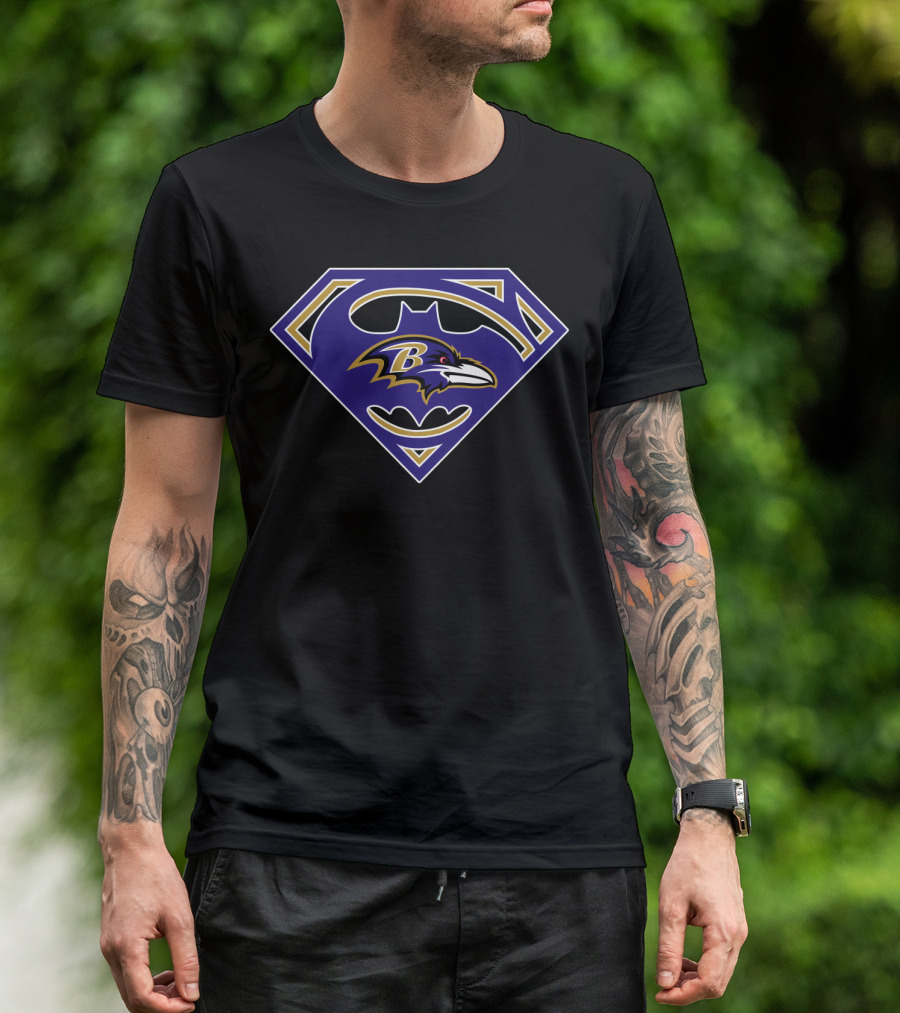 Superbatman Ravens Logo Mashup T-Shirt