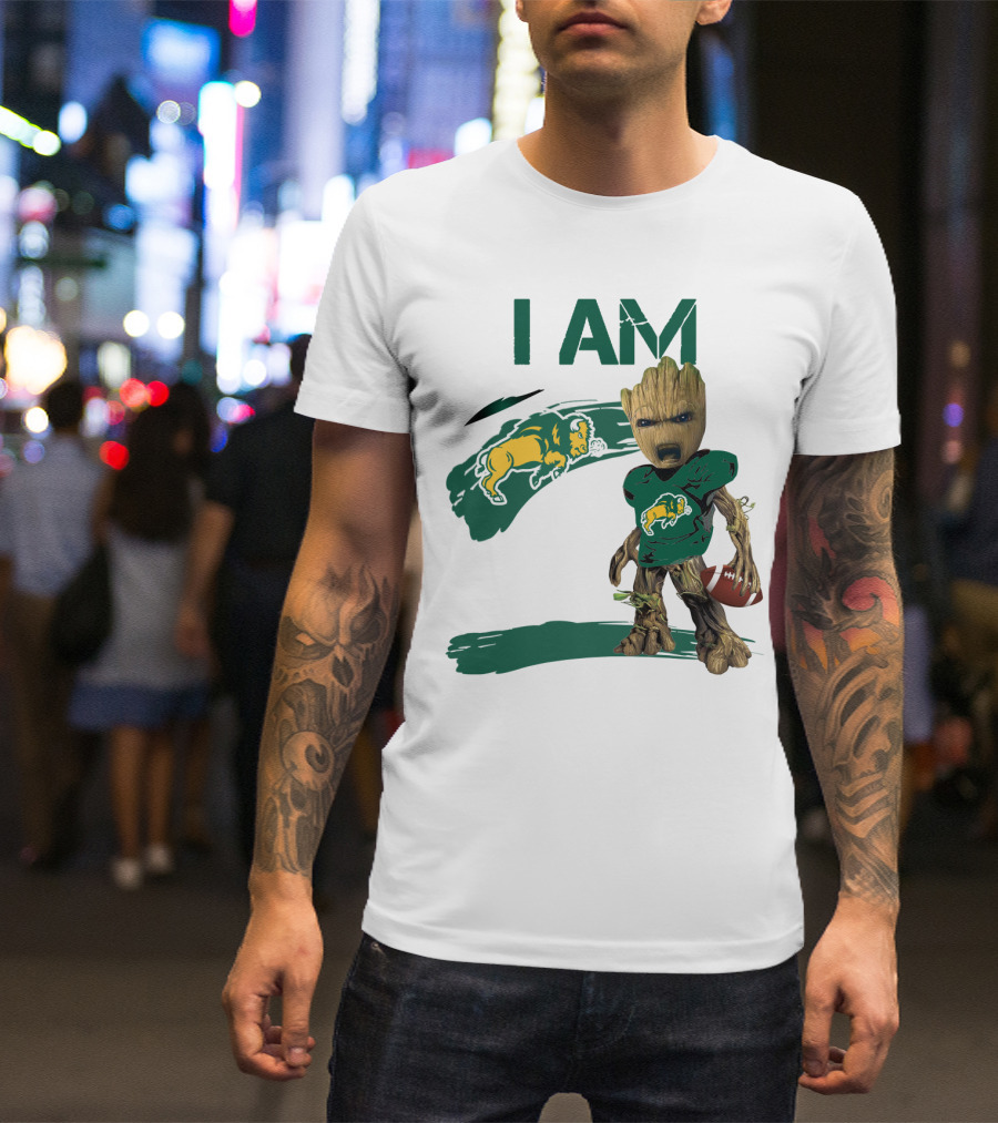 I AM Bison Football Baby Groot T-Shirt