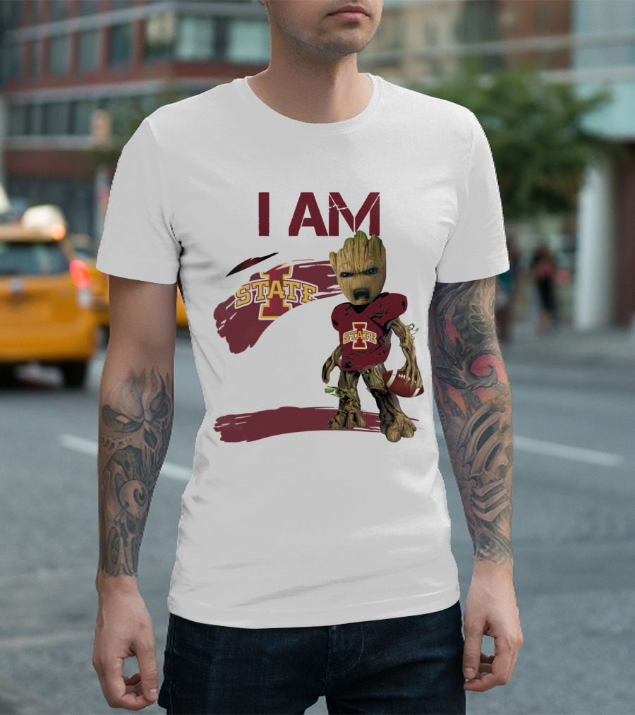 I Am Iowa State Baby Groot Football T-Shirt