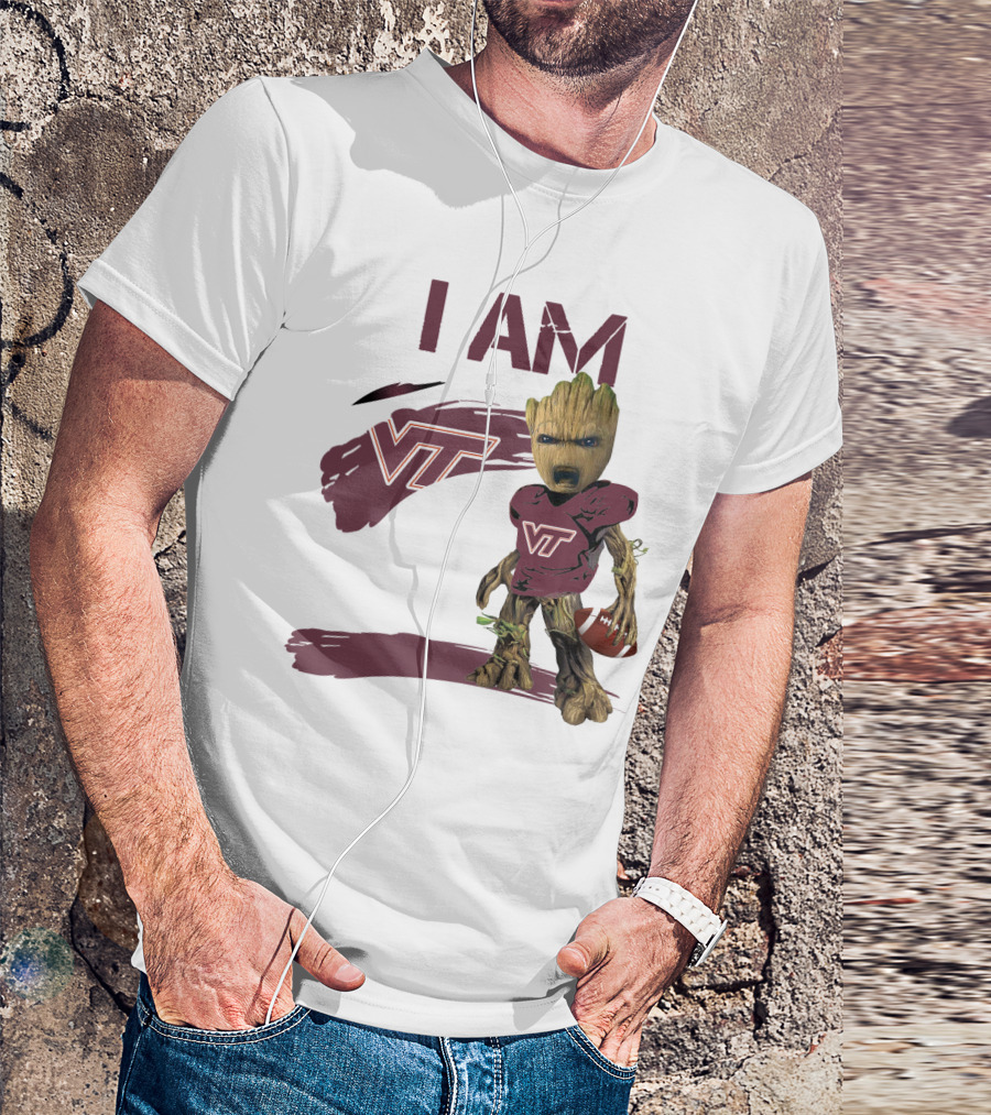 I Am Groot VT Football Hokies Baby Groot T-Shirt