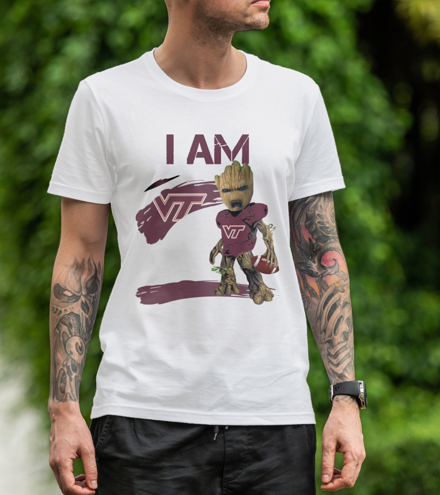 I Am Groot VT Football Hokies Baby Groot T-Shirt
