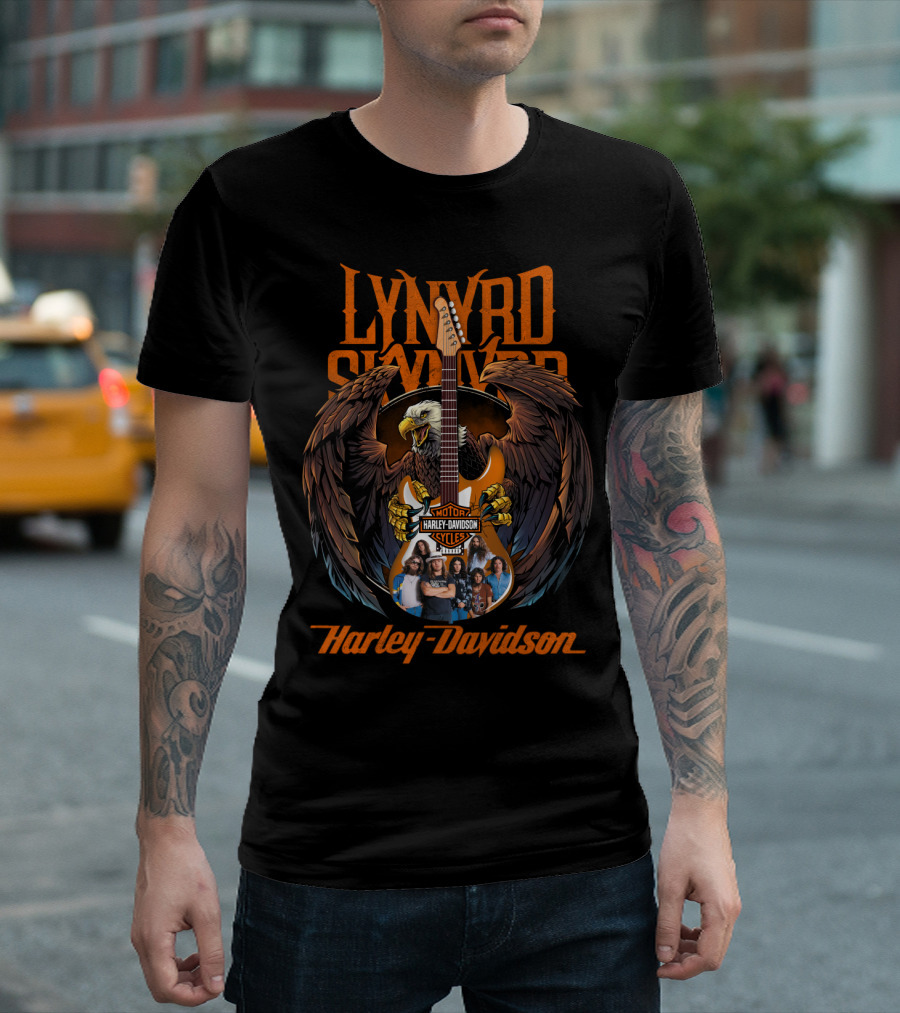 Lynyrd Skynyrd Harley Davidson Eagle And Guitar T-Shirt