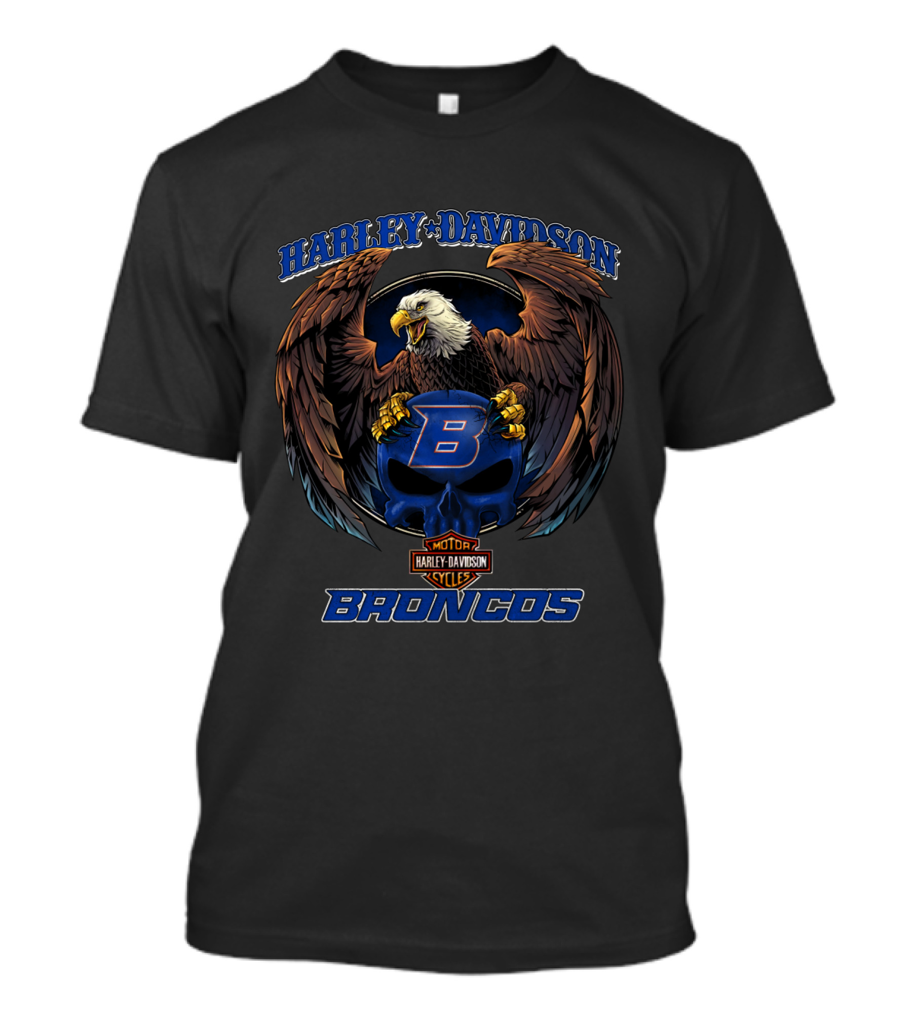 Harley Davidson Motor Cycles Broncos Boise State V6 Ncaa T-Shirt