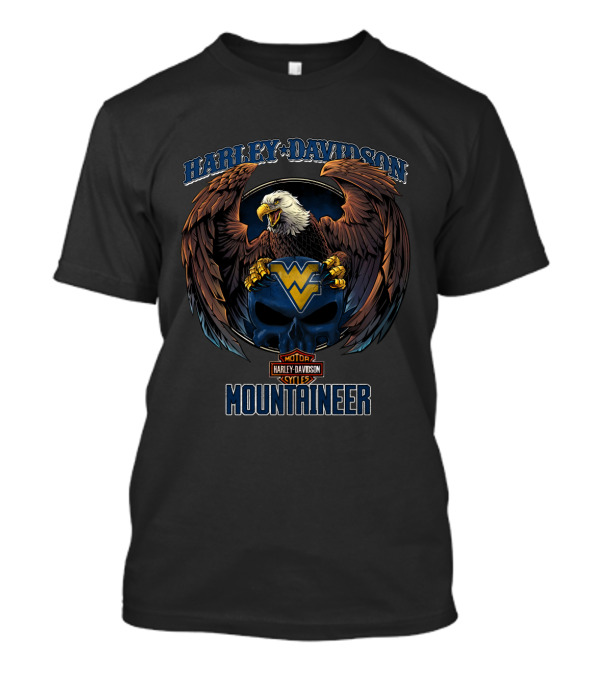Harley Davidson Motorcycles Mountaineer West Virginia Mountaineers Eagle T-Shirt