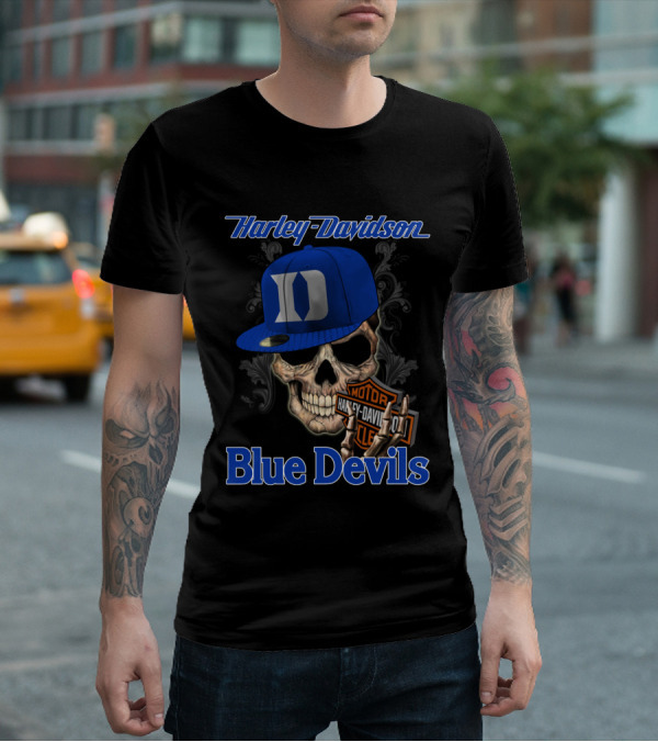 Harley Davidson Skull Duke Blue Devils T-Shirt