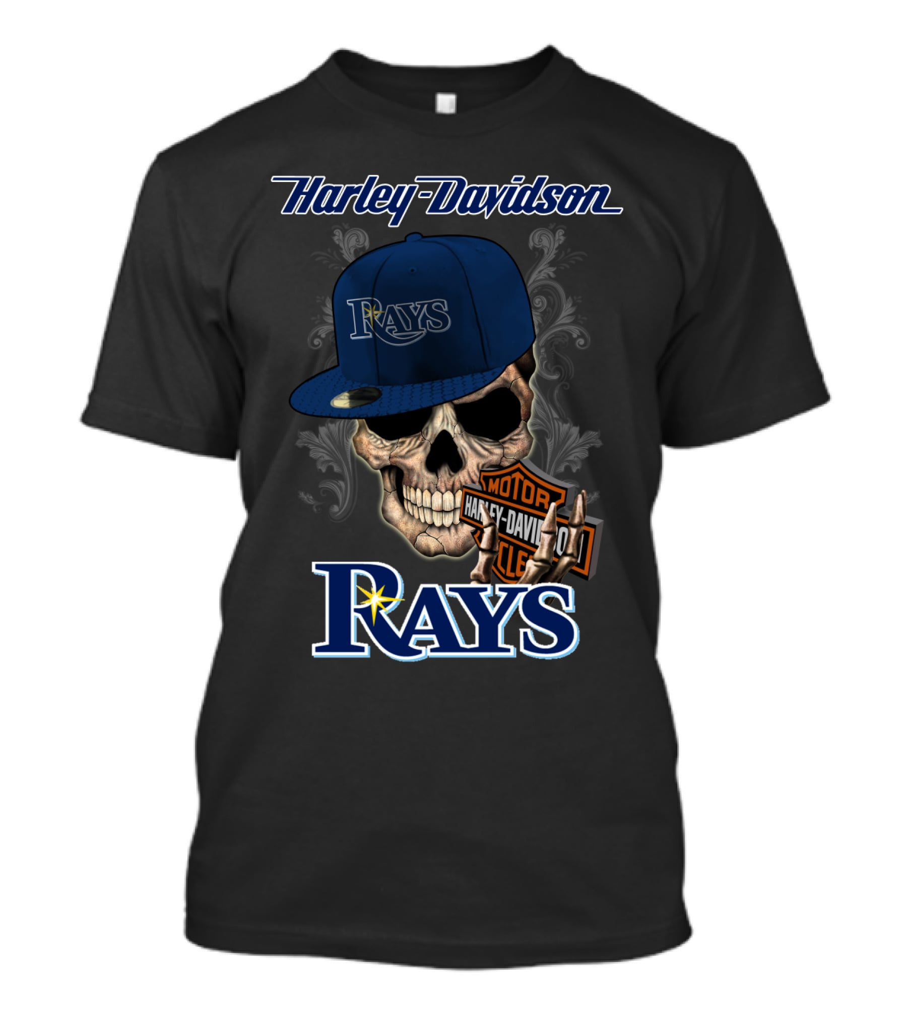 Harley Davidson Skull Rays Tampa Bay T-Shirt