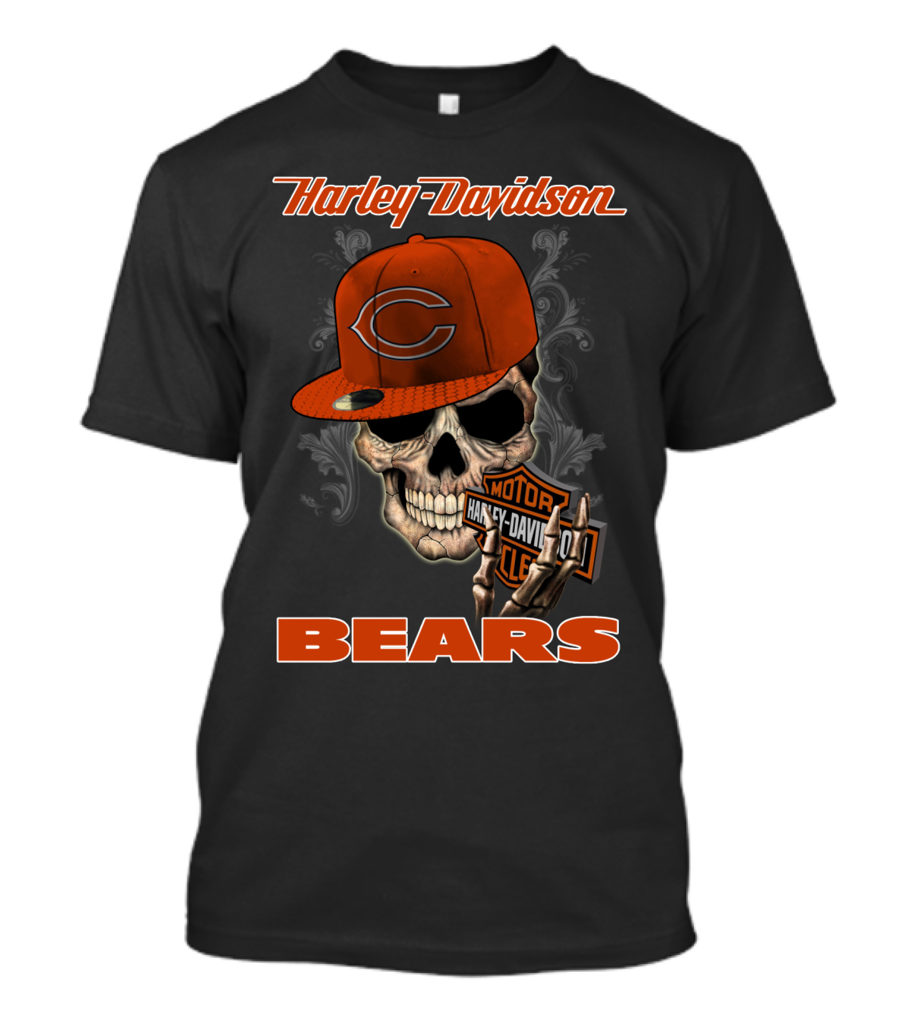 Harley Davidson Chicago Bears Skull T-Shirt