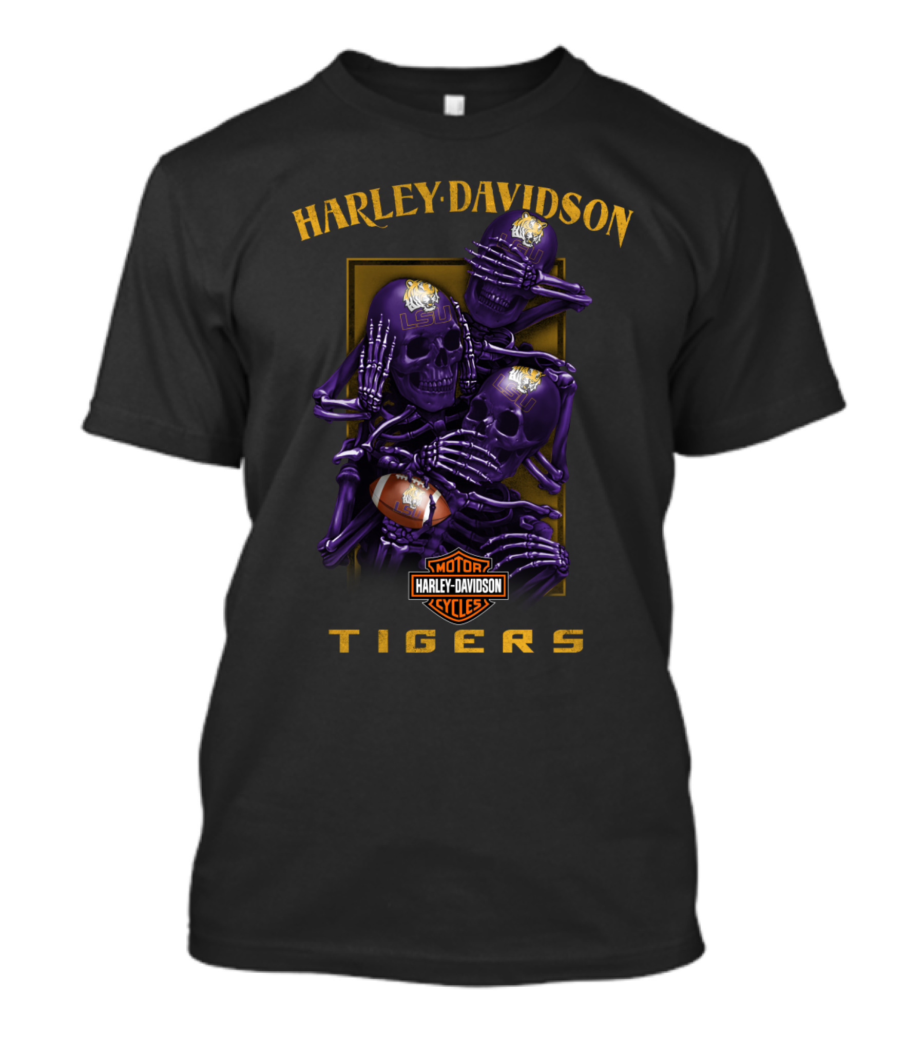 Harley Davidson Lsu Tigers Motorcycles T-Shirt