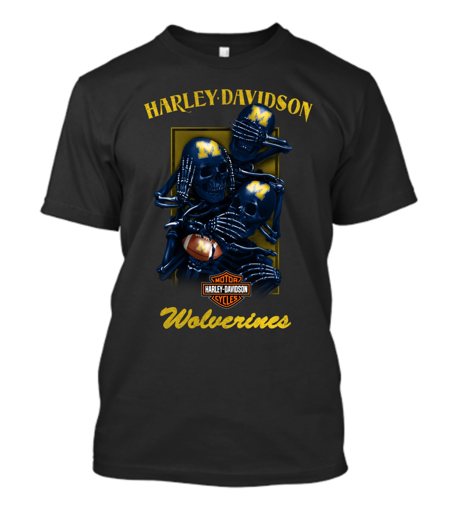 Harley Davidson Motor Cycles Michigan Wolverines T-Shirt
