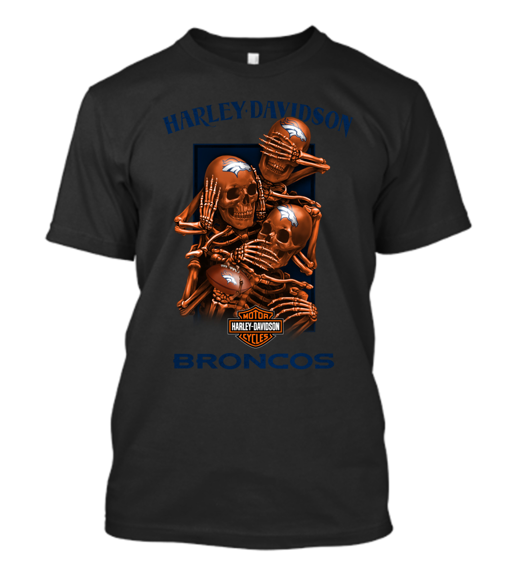 Harley Davidson Motor Cycles Nfl Denver Broncos T-Shirt