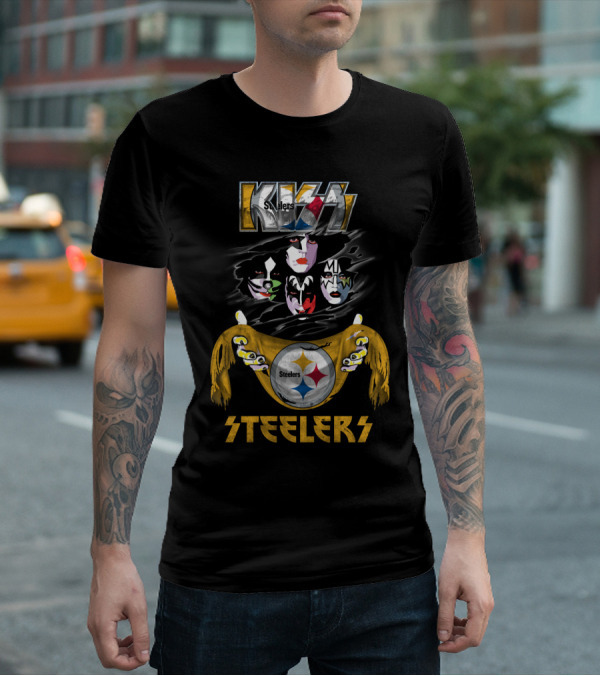Kiss Steelers Pittsburgh Nfl Champs Fusion Band Tribute T-Shirt