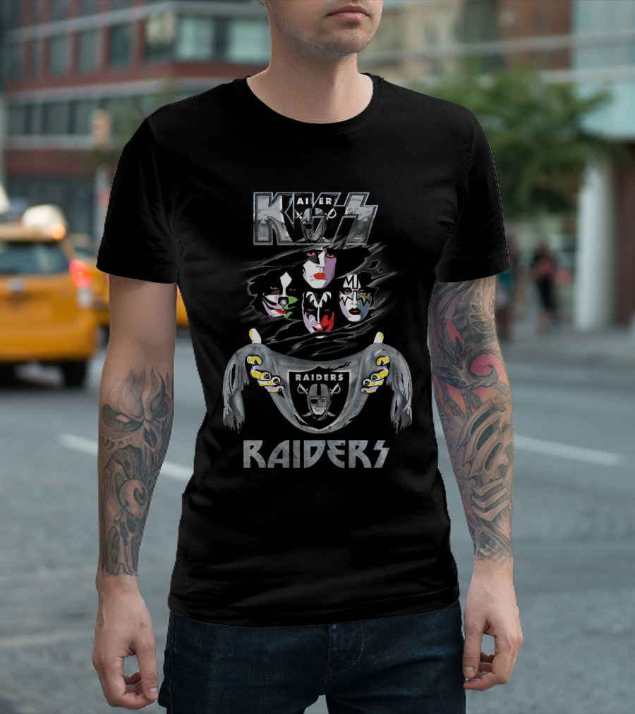 KISS Oakland Raiders Rock Band Football Fan T-Shirt