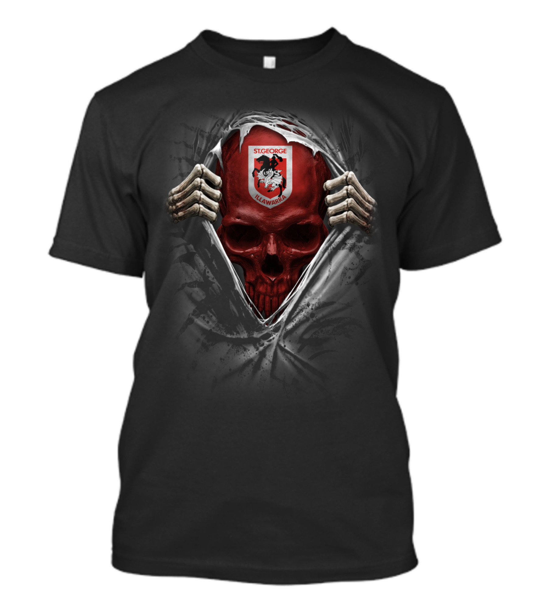 XA NRL St George Illawarra Dragons Skull T-Shirt