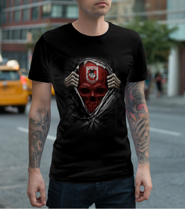 XA NRL St George Illawarra Dragons Skull T-Shirt