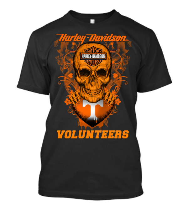 Harley Davidson Tennessee Volunteers Skull Art T-Shirt