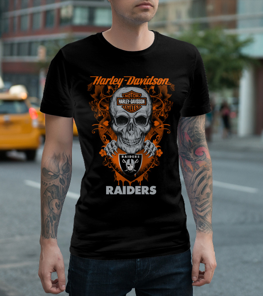 Harley Davidson Raiders Skull T-Shirt