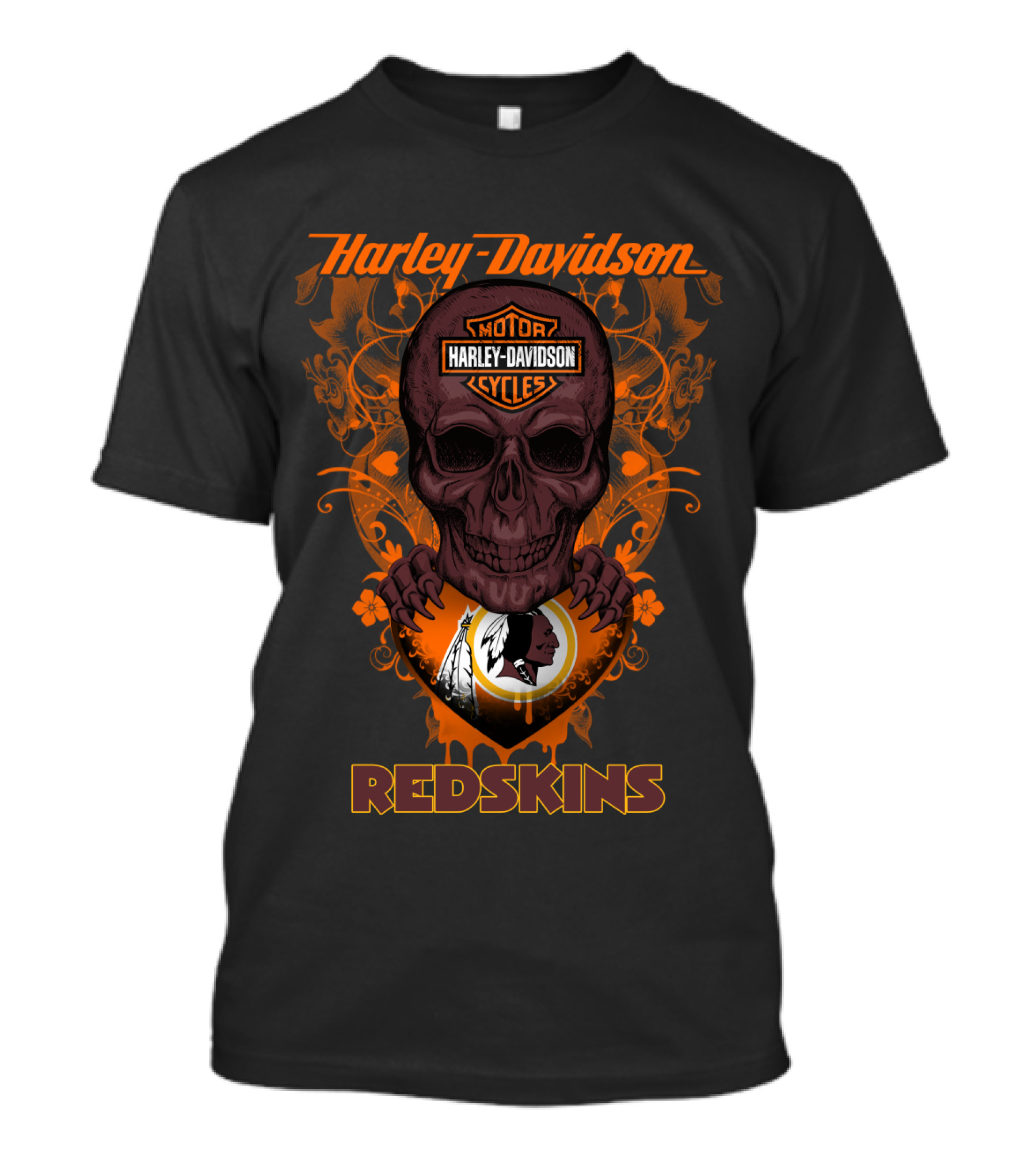 Harley Davidson Redskins Skull T-Shirt