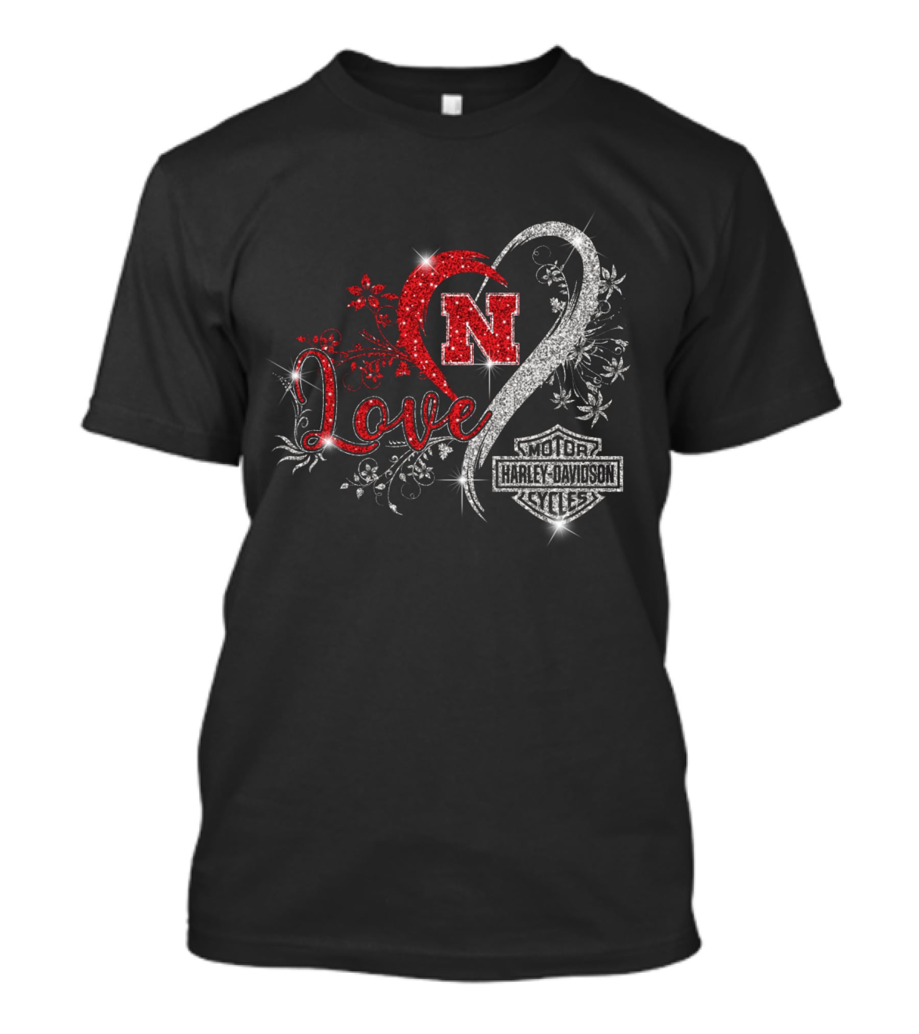Love Nebraska Cornhuskers Harley Davidson Cycles T-Shirt