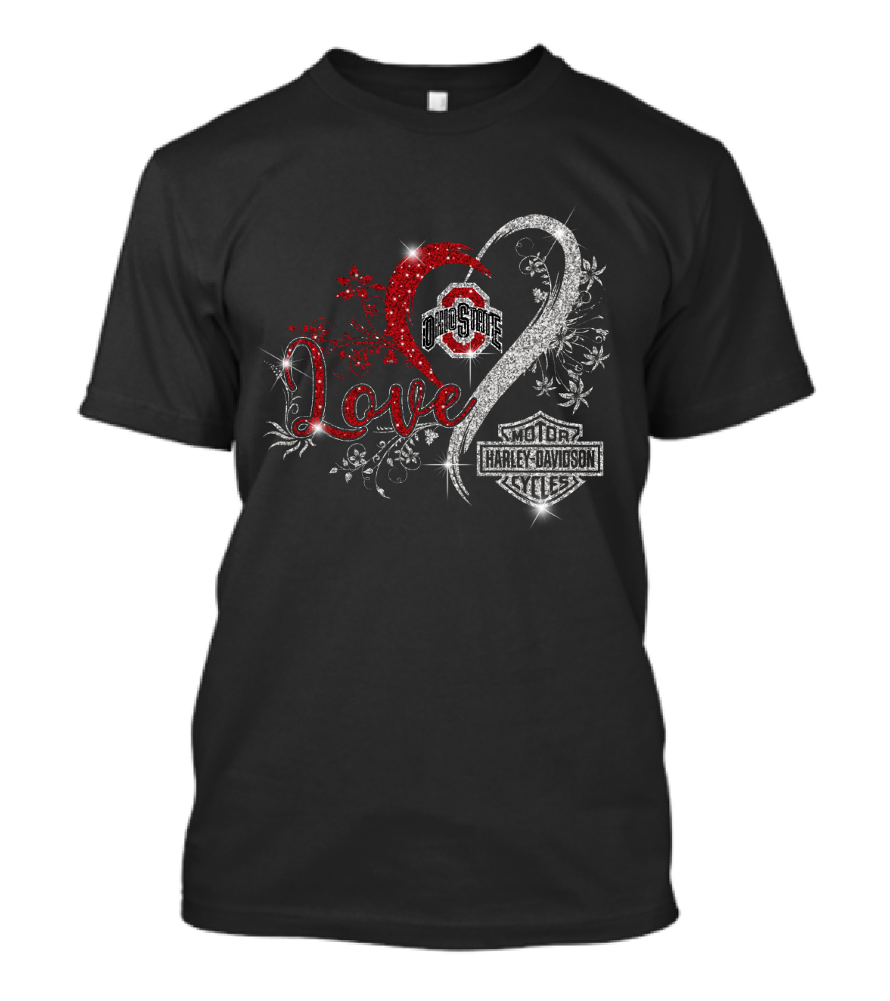 Love Ohio State Buckeyes Harley Davidson Motorcycles T-Shirt